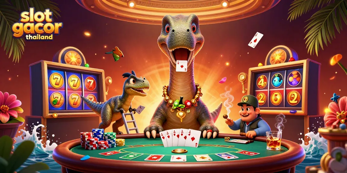 Experience thrilling gameplay at slot gacor thailand with vibrant slot reels, poker action, and casino excitement.