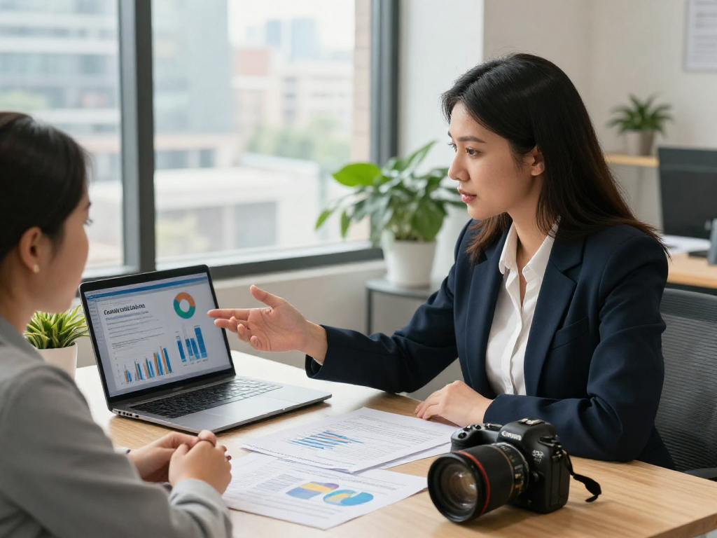 Engaged client meeting at https://credit-consolidation.ca/ with financial counselor discussing credit consolidation solutions.