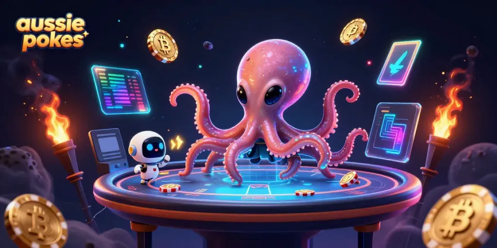 Engage with aussie online pokies in a vibrant cosmic scene featuring an alien octopus and its robot companion.