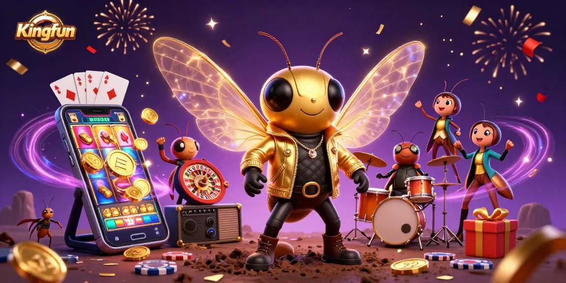 Experience Kingfun's vibrant gaming world with exciting characters and casino elements.