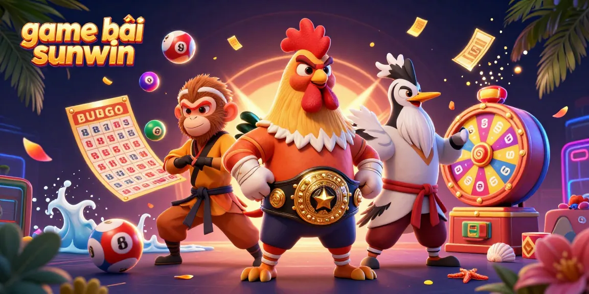 Engage in game bài sunwin with vibrant characters and dynamic casino elements in a thrilling 3D scene.