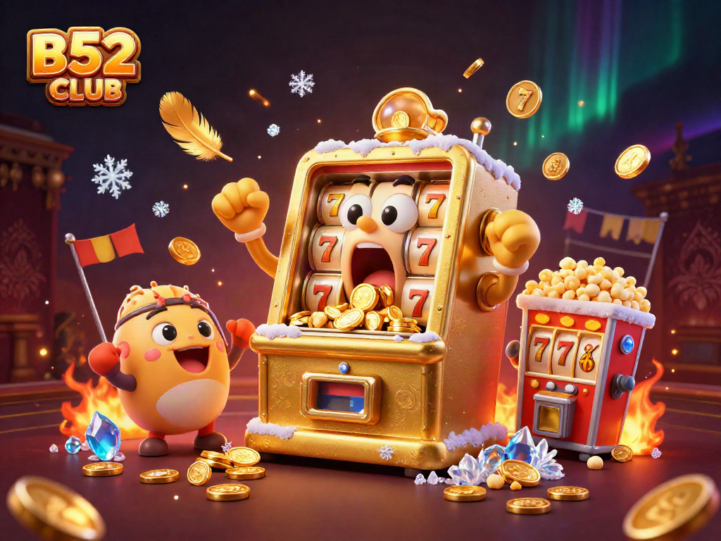 Play B52CLUB's exciting jackpot slot machine game with gold coins pouring from its mouth!
