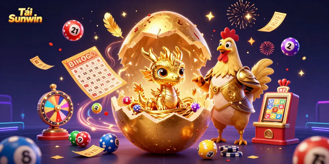 Engage with exciting gameplay at Tải Sunwin, featuring a golden baby dragon and vibrant casino elements.